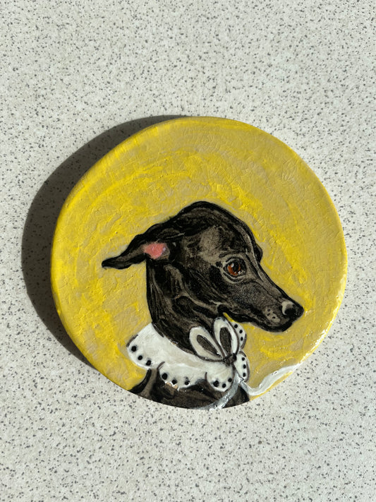 Talerzyk charcik "pieski w kołnierzykach"
